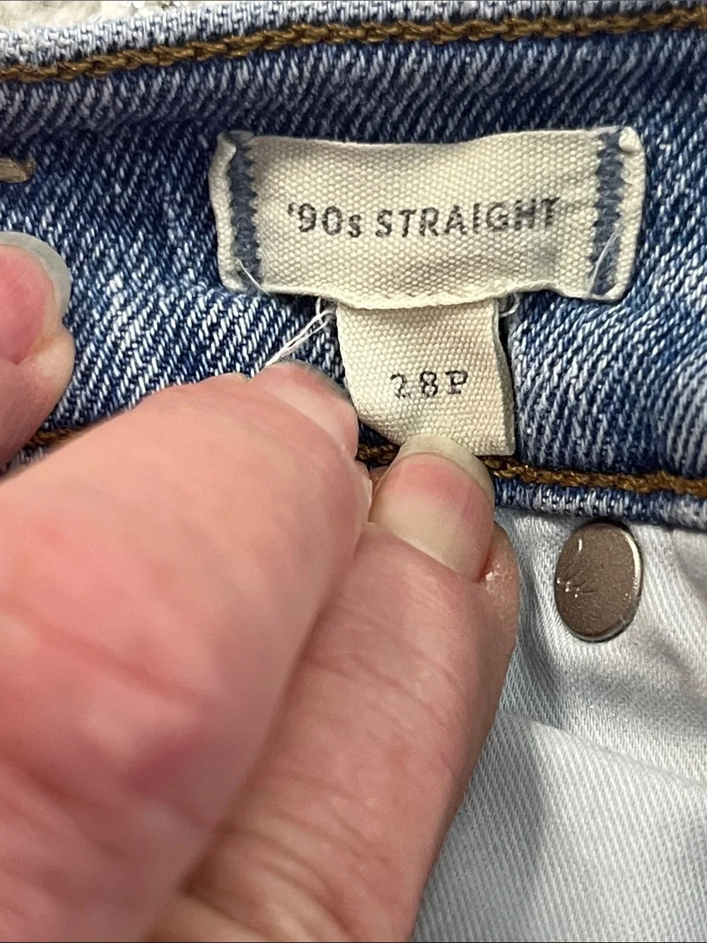 Madewell 90s Straight Jeans 28P Light Wash High Rise Vintage Denim Petite - Picture 10 of 13